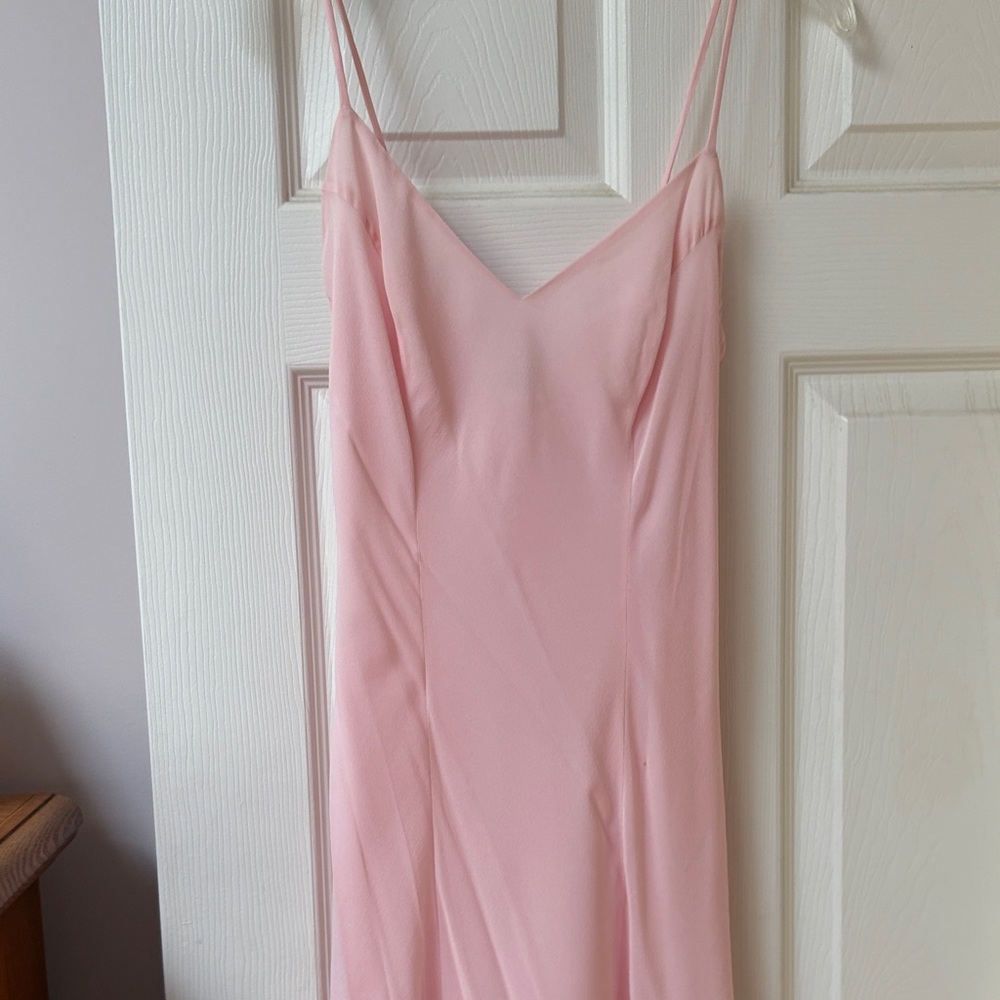 Elegant Silky Pretty in Pink Slip Dress, flows while you walk! Comfy soft sexy!